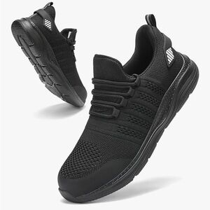 Black Safety Sneakers for Men, size 9